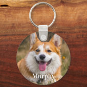 Gepersonaliseerde Pet Photo Eenvoudig Hondenliefhe Sleutelhanger (Voorkant)