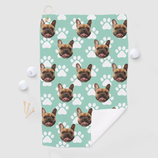 Gepersonaliseerde Pet Photo Face Gift voor Golfer  Golfhanddoek (Insitu)