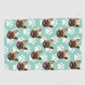 Gepersonaliseerde Pet Photo Face Gift voor Golfer  Golfhanddoek (Horizontaal)