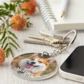 Gepersonaliseerde Pet Photo Hondenliefhebber Dubbe Sleutelhanger (Voorkant Rechts)
