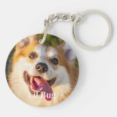 Gepersonaliseerde Pet Photo Hondenliefhebber Dubbe Sleutelhanger (Achterkant)