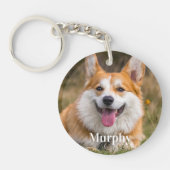 Gepersonaliseerde Pet Photo Hondenliefhebber Dubbe Sleutelhanger (Voorkant)