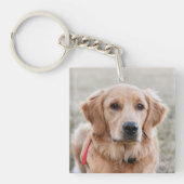 Gepersonaliseerde Pet Photo Hondenliefhebber Fun B Sleutelhanger (Voorkant)