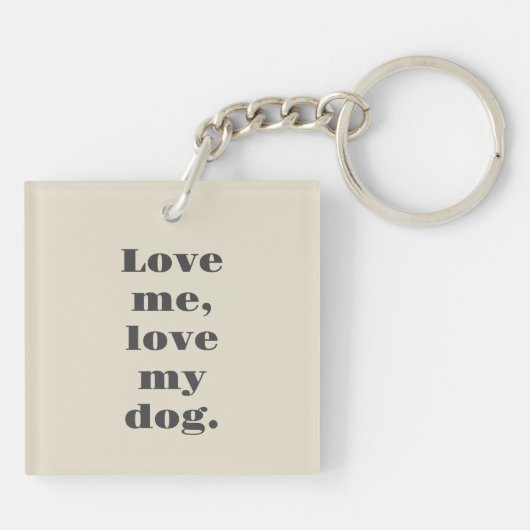 Gepersonaliseerde Pet Photo Hondenliefhebber Fun B Sleutelhanger (Achterkant)