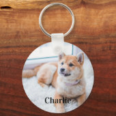 Gepersonaliseerde Pet Photo Hondenliefhebber gesch Sleutelhanger (Voorkant)