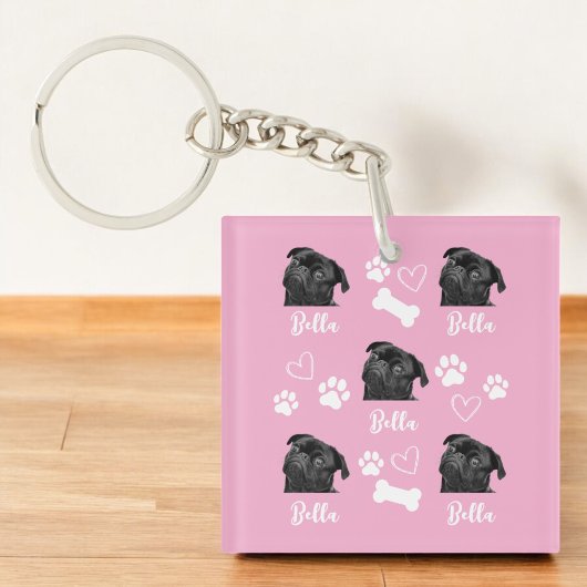 Gepersonaliseerde Pet Photo Hondenliefhebber Insta Sleutelhanger