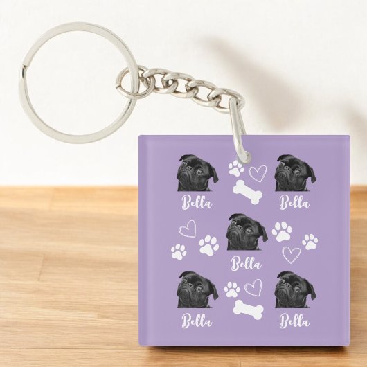 Gepersonaliseerde Pet Photo Hondenliefhebber Insta Sleutelhanger