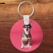 Gepersonaliseerde Pet Photo Hondenliefhebber, Pet  Sleutelhanger (Achterkant)