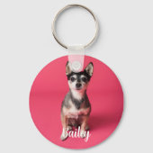 Gepersonaliseerde Pet Photo Hondenliefhebber, Pet  Sleutelhanger (Achterkant)