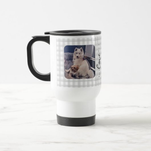 Gepersonaliseerde Pet Photo Love Paw Print Reismok Reisbeker (Links)