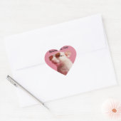 Gepersonaliseerde Pet Rat in Zonnebril Roze Hart Sticker (Envelop)
