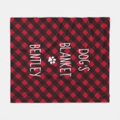 Gepersonaliseerde Pet Red Black Buffalo Pset Dog Fleece Deken (Voorkant (Horizontaal))