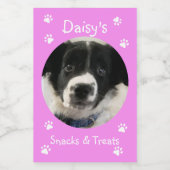 Gepersonaliseerde Pet Treat Jar Voedselcontainer Etiket (Enkel label)