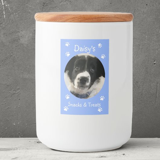 Gepersonaliseerde Pet Treat Jar Voedselcontainer Etiket