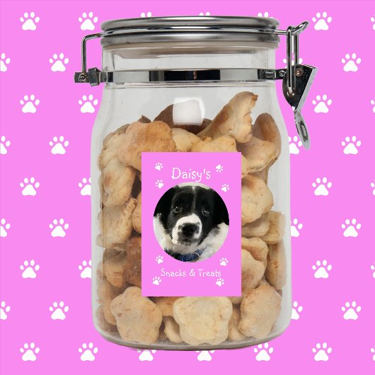 Gepersonaliseerde Pet Treat Jar Voedselcontainer Etiket
