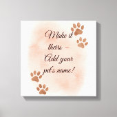 Gepersonaliseerde Pet Wall Art – Elegante Paw Prin Canvas Afdruk (Voorkant)