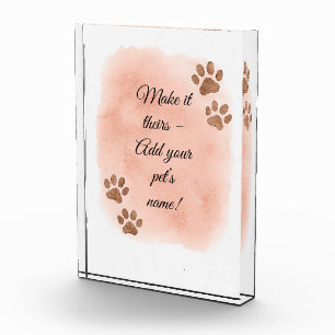 Gepersonaliseerde Pet Wall Art – Elegante Paw Prin Fotoblokken