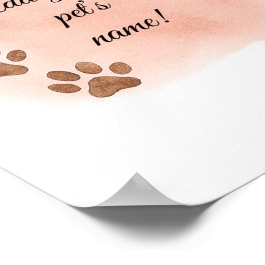 Gepersonaliseerde Pet Wall Art – Elegante Paw Prin Poster (Hoek)