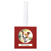 Gepersonaliseerde Pet Wooden Cube Ornament (Voorkant)