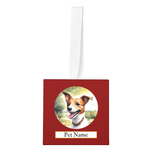 Gepersonaliseerde Pet Wooden Cube Ornament (Voorkant)