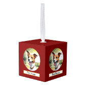 Gepersonaliseerde Pet Wooden Cube Ornament (Achter hoekig)