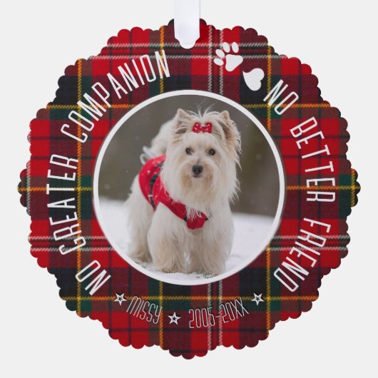 Gepersonaliseerde Pet Xmas Tree Memorial Ornament Kaart (Voorkant)