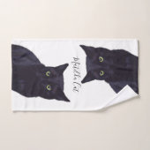 Gepersonaliseerde Pet Zwart-wit Kat Handdoek (Handdoek)