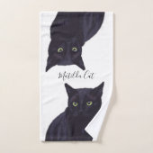 Gepersonaliseerde Pet Zwart-wit Kat Handdoek (Handdoek)
