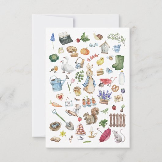 gepersonaliseerde peter de konijn bedankkaart (Voorkant)