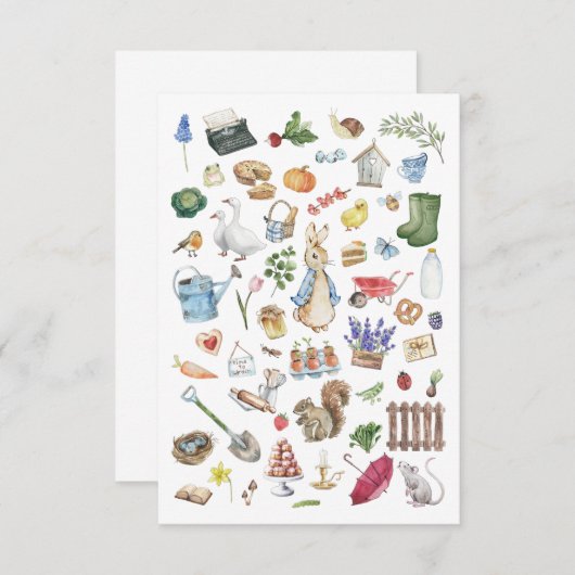 gepersonaliseerde peter de konijn bedankkaart (Voorkant / Achterkant)