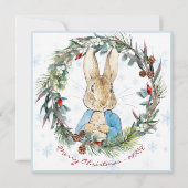 Gepersonaliseerde Peter de Konijn Foto Feestdagenkaart (Voorkant)