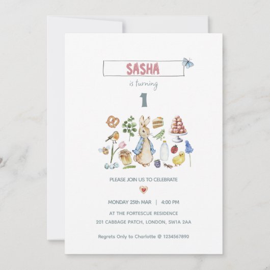 gepersonaliseerde peter de konijn kaart (Achterkant)