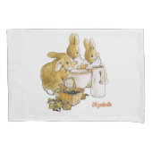 Gepersonaliseerde Peter, Flopsy, Mopsy Cottontail Kussensloop (Voorkant)