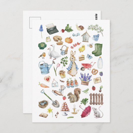 Gepersonaliseerde Peter het konijn Briefkaart (Voorkant / Achterkant)