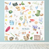 Gepersonaliseerde Peter het konijn Canvas Afdruk (Insitu (Houten vloer))