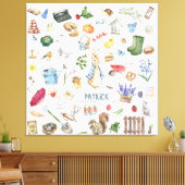 Gepersonaliseerde Peter het konijn Canvas Afdruk (Insitu (Woonkamer))