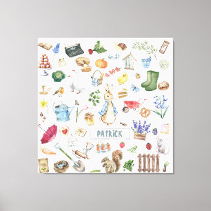 Gepersonaliseerde Peter het konijn Canvas Afdruk