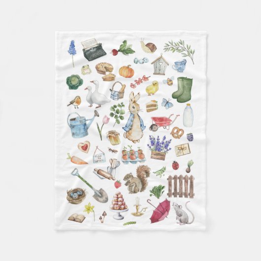 Gepersonaliseerde Peter het konijn Fleece Deken (Voorkant)