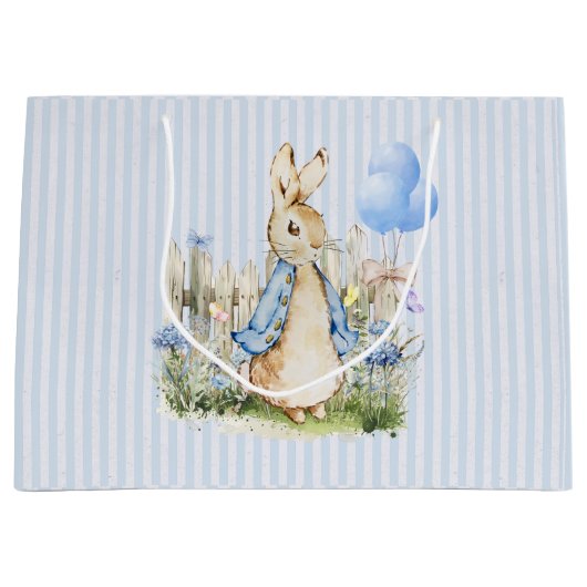 Gepersonaliseerde Peter Rabbit Baby Boy Groot Cadeauzakje (Voorkant)