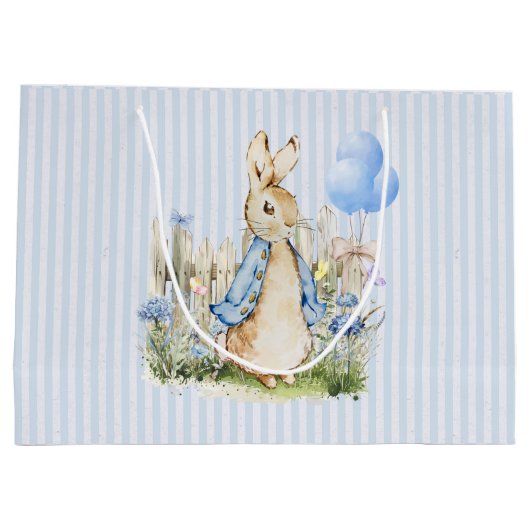 Gepersonaliseerde Peter Rabbit Baby Boy Groot Cadeauzakje (Achterkant)