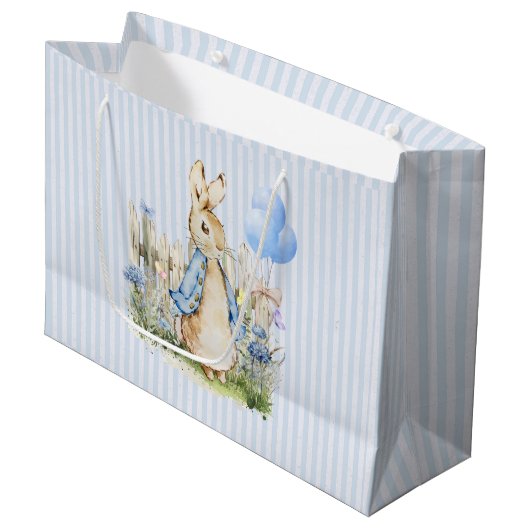 Gepersonaliseerde Peter Rabbit Baby Boy Groot Cadeauzakje (Voorkant Gekanteld)