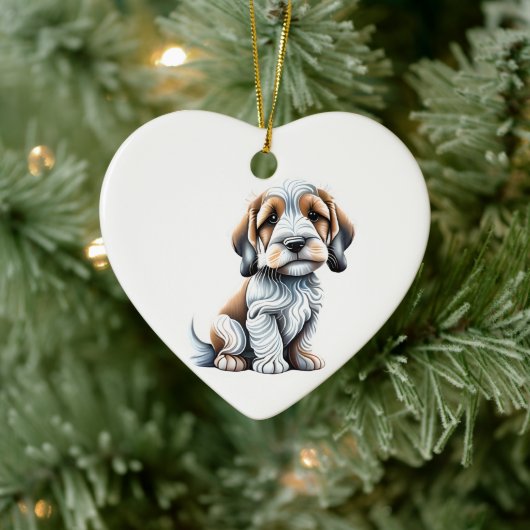 Gepersonaliseerde Petit Basset Griffon Vendéen Pup Keramisch Ornament (Boom)