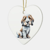 Gepersonaliseerde Petit Basset Griffon Vendéen Pup Keramisch Ornament (Links)