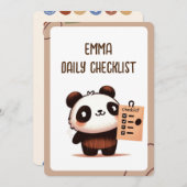 gepersonaliseerde petite Panda dagelijkse checklis (Voorkant / Achterkant)