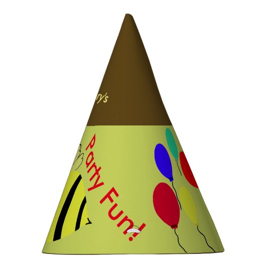 Gepersonaliseerde Petten van de geel-bijen Feesthoedjes (Rechts)