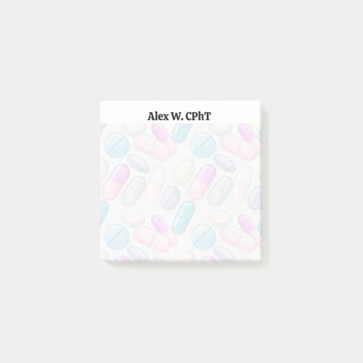 Gepersonaliseerde Pharmacy Tech Sticky Notes (Voorkant)