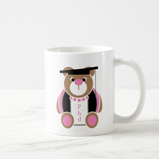 Gepersonaliseerde Phd schattig vrouw teddybeer Koffiemok (Rechts)