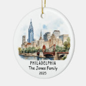 Gepersonaliseerde Philadelphia Ornament, Pennsylva Keramisch Ornament (Links)