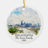 Gepersonaliseerde Philadelphia Ornament, Pennsylva Keramisch Ornament (Voorkant)