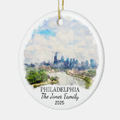 Gepersonaliseerde Philadelphia Ornament, Pennsylva Keramisch Ornament (Links)